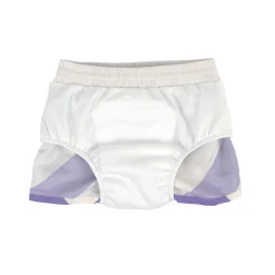 Badehose Baby (mit Windel) - Streifen, Purple Weiß