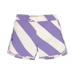 Badehose Kinder - Streifen, Purple Weiß