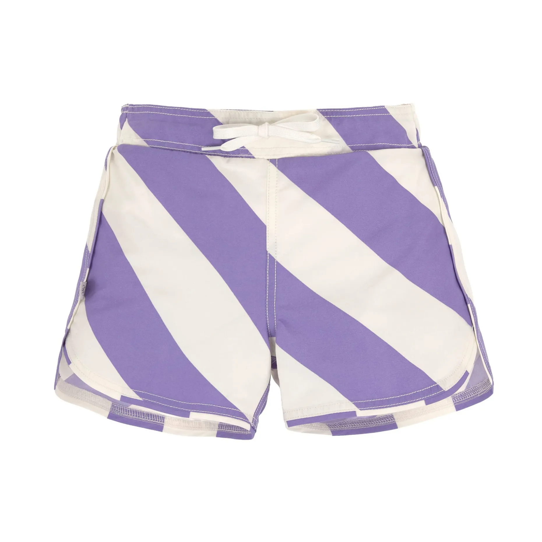 Badehose Kinder - Streifen, Purple Weiß