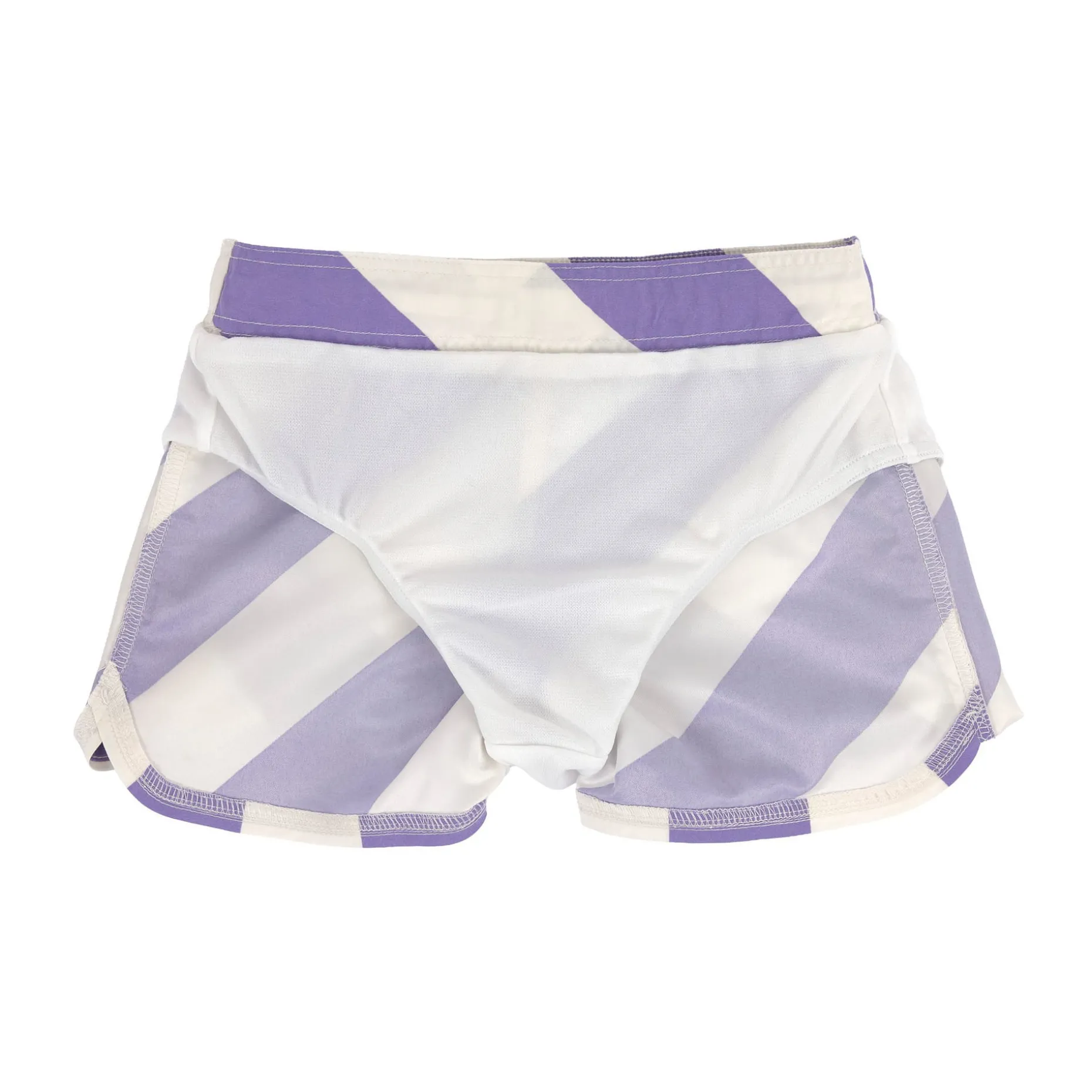 Badehose Kinder - Streifen, Purple Weiß