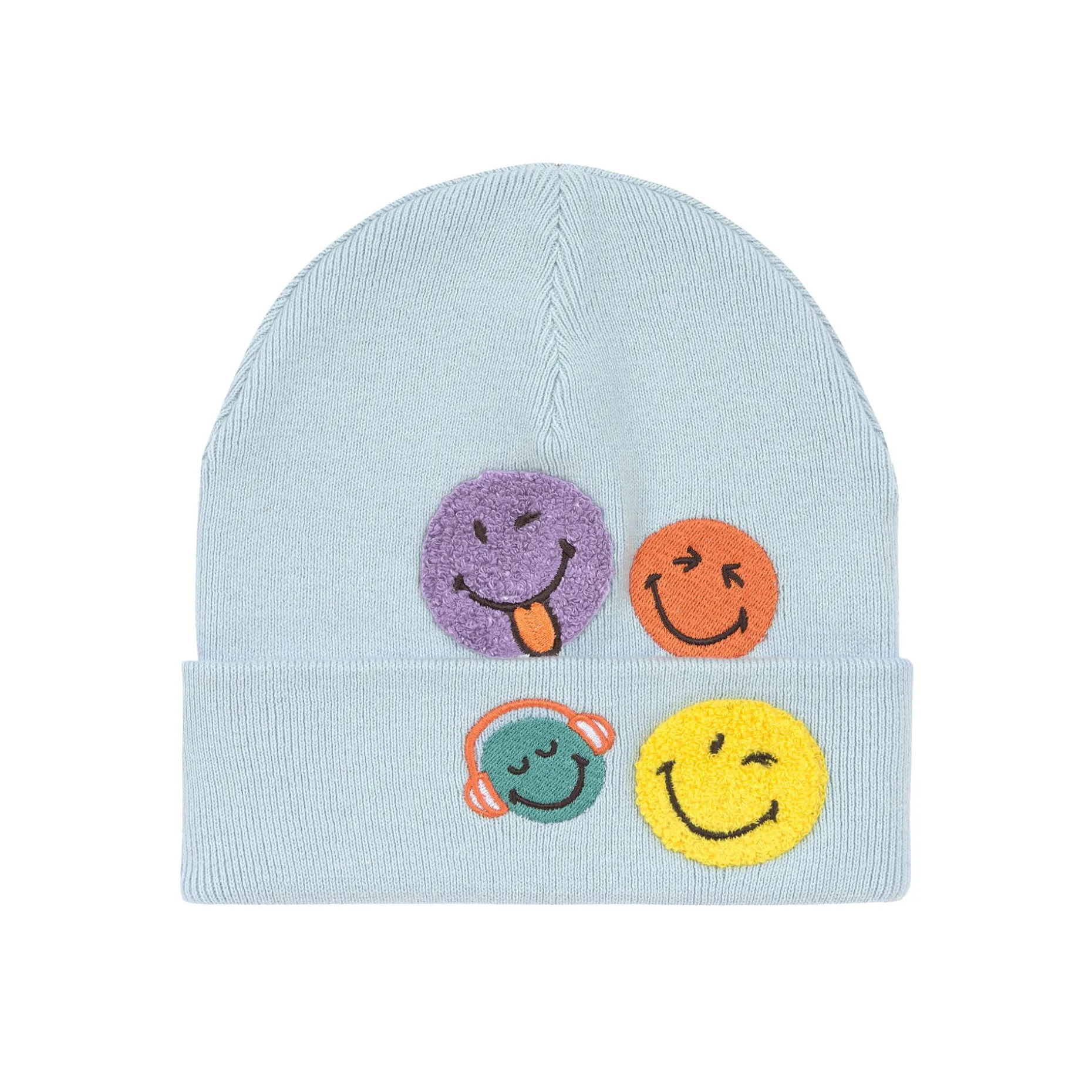 Beanie Mütze Kinder - Bio-Baumwolle SmileyWorld®, Blau