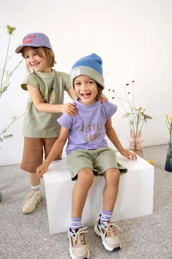 Beanie Mütze Kinder - Bio Baumwolle, Little Gang, Blau Khaki
