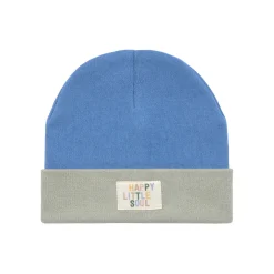Beanie Mütze Kinder - Bio Baumwolle, Little Gang, Blau Khaki