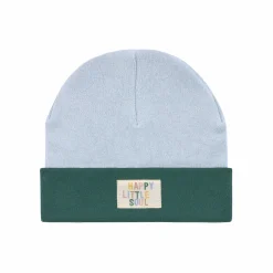 Beanie Mütze Kinder - Bio Baumwolle, Little Gang, Hellblau Dunkelgrün