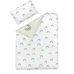 Bettwäsche Set Kinder - Bio Baumwolle, Regenbogen, Grün Milky
