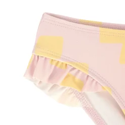 Bikinihose Kinder - Kariert, Rosa Gelb