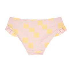 Bikinihose Kinder - Kariert, Rosa Gelb