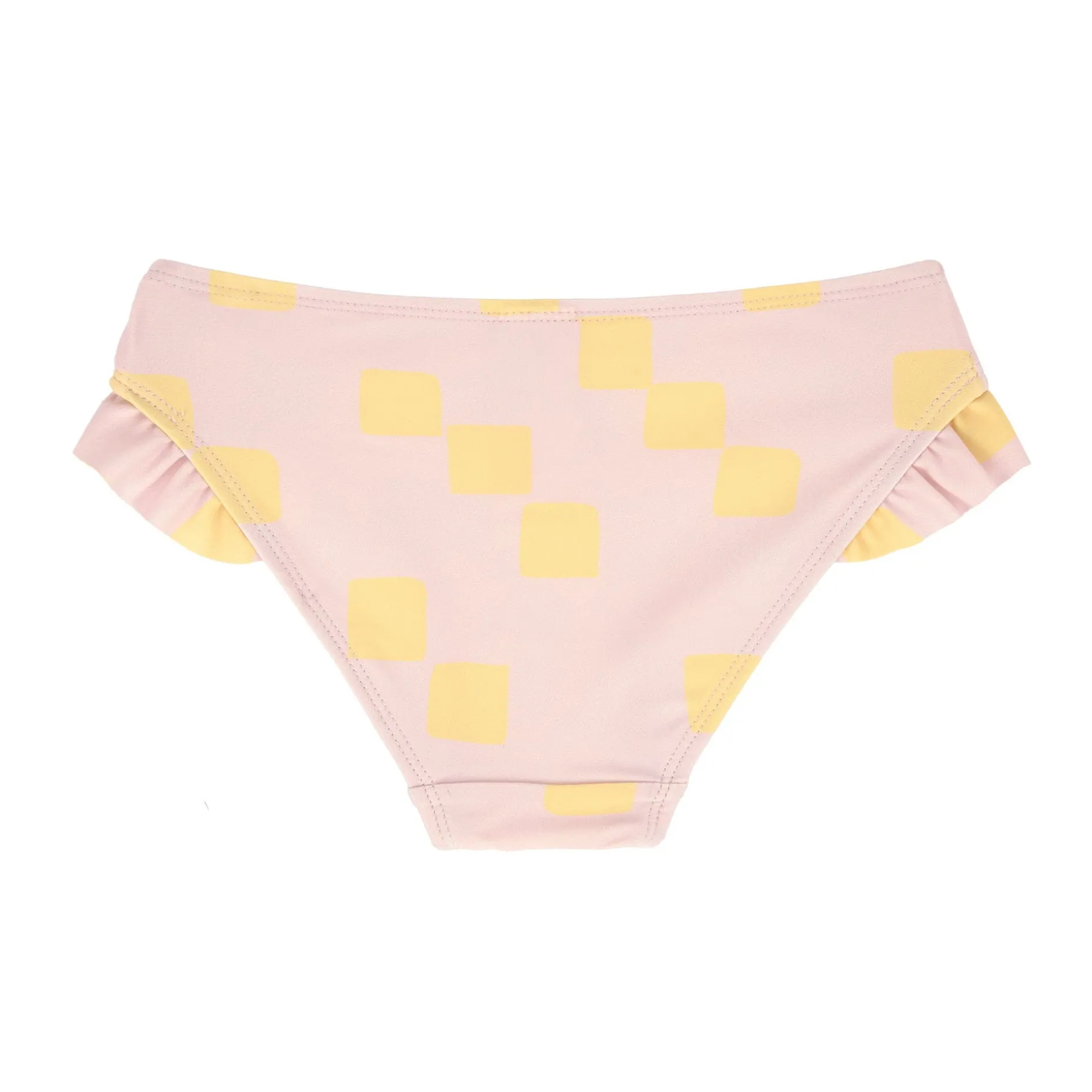 Bikinihose Kinder - Kariert, Rosa Gelb