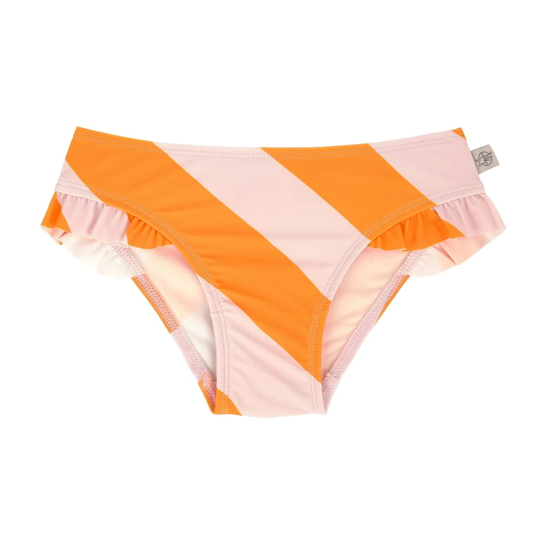 Bikinihose Kinder - Streifen, Rosa Orange