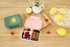 Brotdose Kinder - Edelstahl Lunchbox, Happy Fruits Kirsche