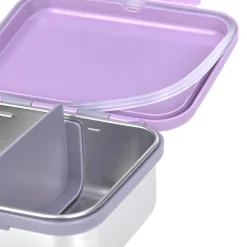 Brotdose Kinder - Edelstahl Lunchbox, Little Gang Herz Lila