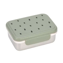 Brotdose Kinder - Edelstahl Lunchbox, Happy Prints Oliv