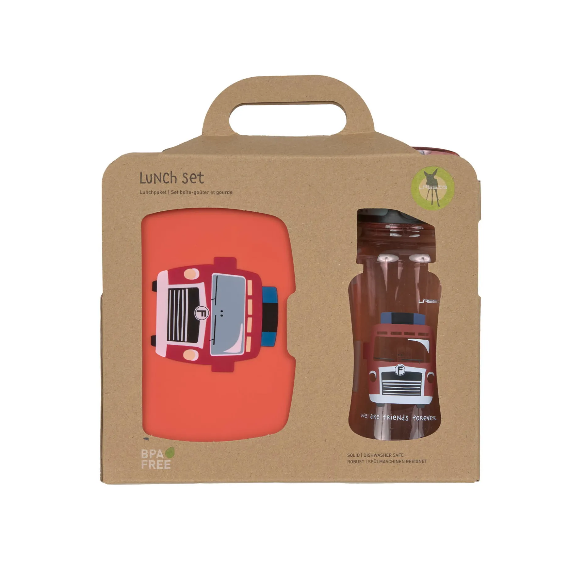 Brotdose & Trinkflasche Set - Lunch Set, Tiny Drivers, Feuerwehr