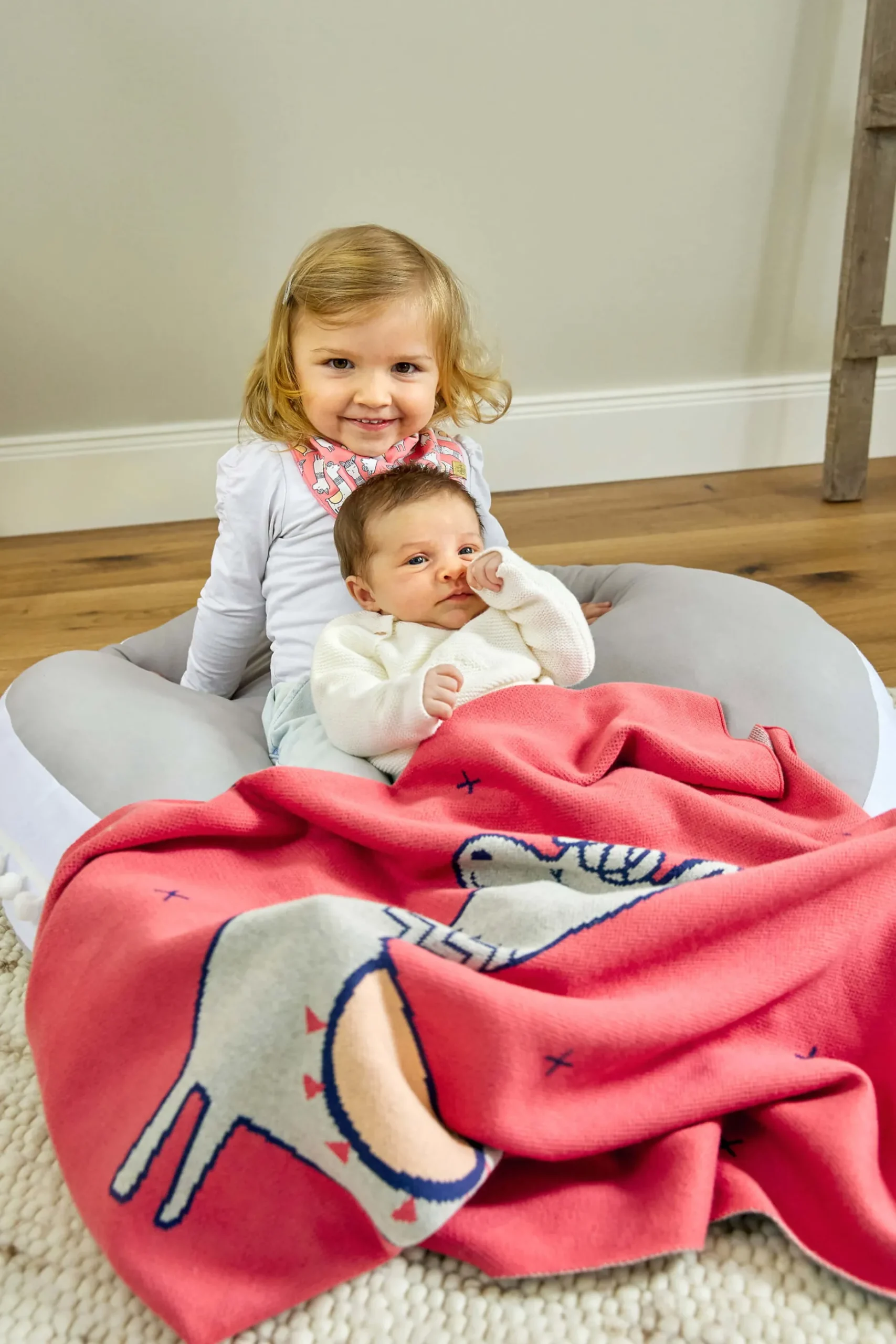 Dreieckstuch Baby - Bandana, Glama Lama Coral