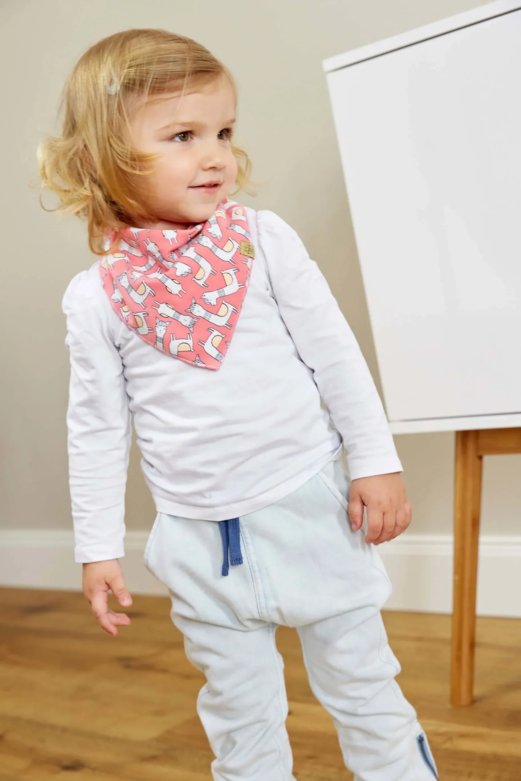 Dreieckstuch Baby - Bandana, Glama Lama Coral