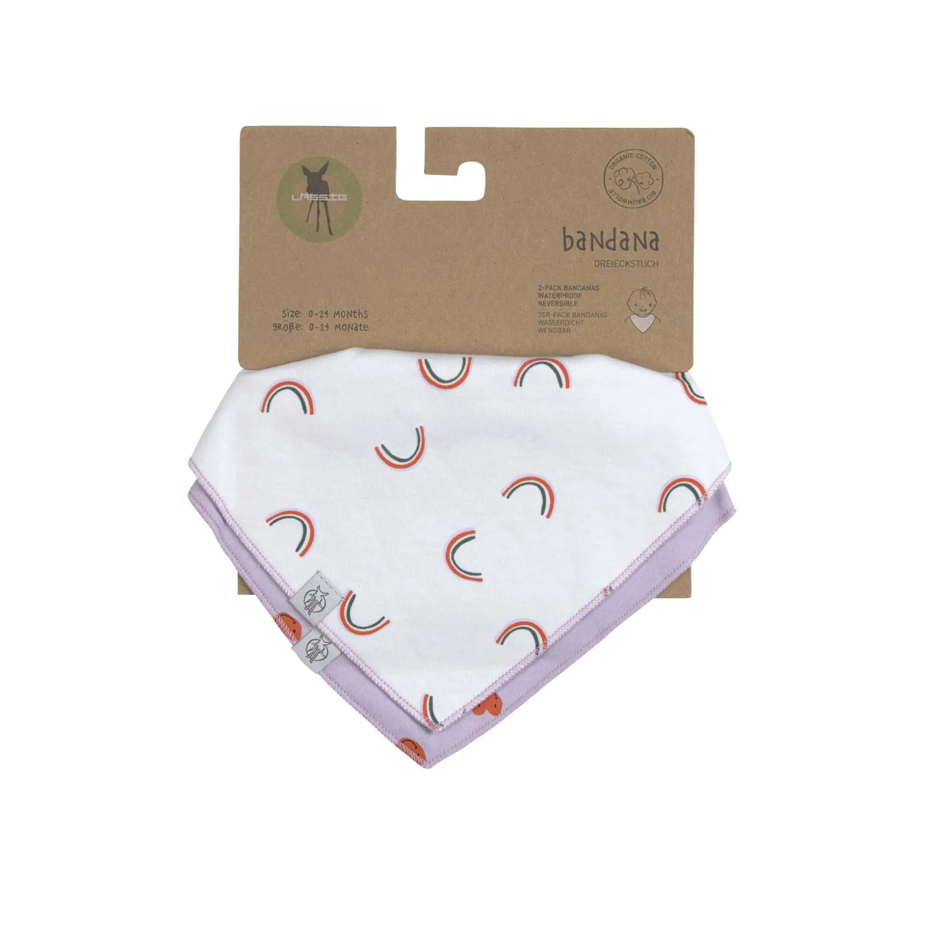 Dreieckstuch Baby (2 Stk) - Bandana, Happy Rascals Herz