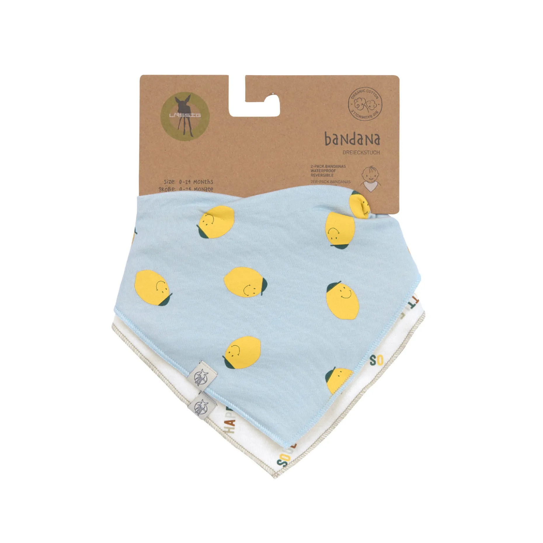 Dreieckstuch Baby (2 Stk) - Bandana, Happy Fruits Zitrone