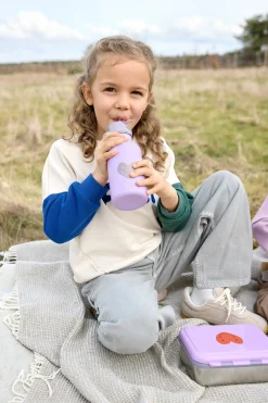 Edelstahl Kinder Trinkflasche - Little Gang, Herz, Lila