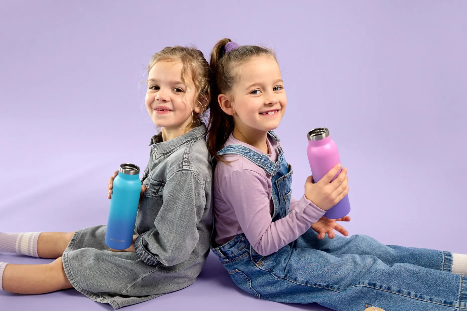 Edelstahl Kinder Trinkflasche 460 ml - Unique Gradient, Blau