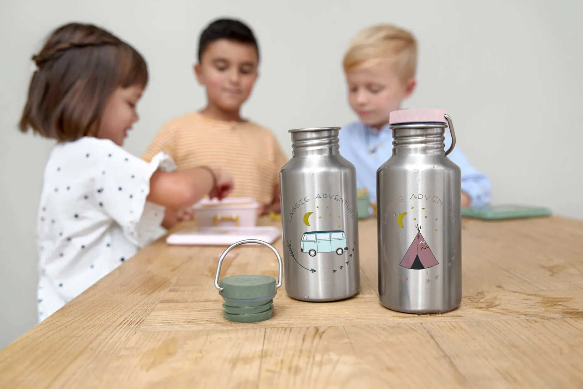 Edelstahl Kinder Trinkflasche 500 ml- Adventure, Tipi