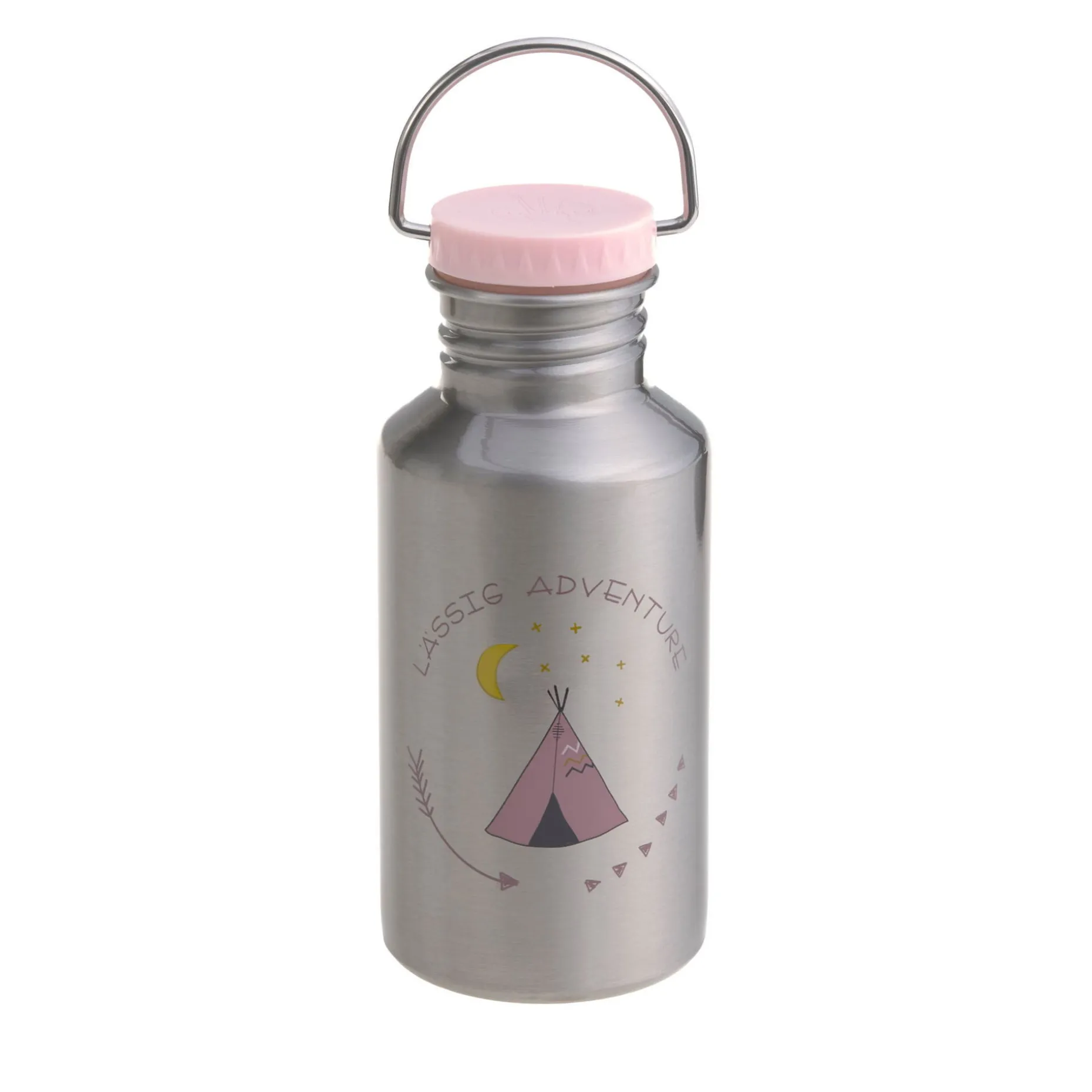 Edelstahl Kinder Trinkflasche 500 ml- Adventure, Tipi