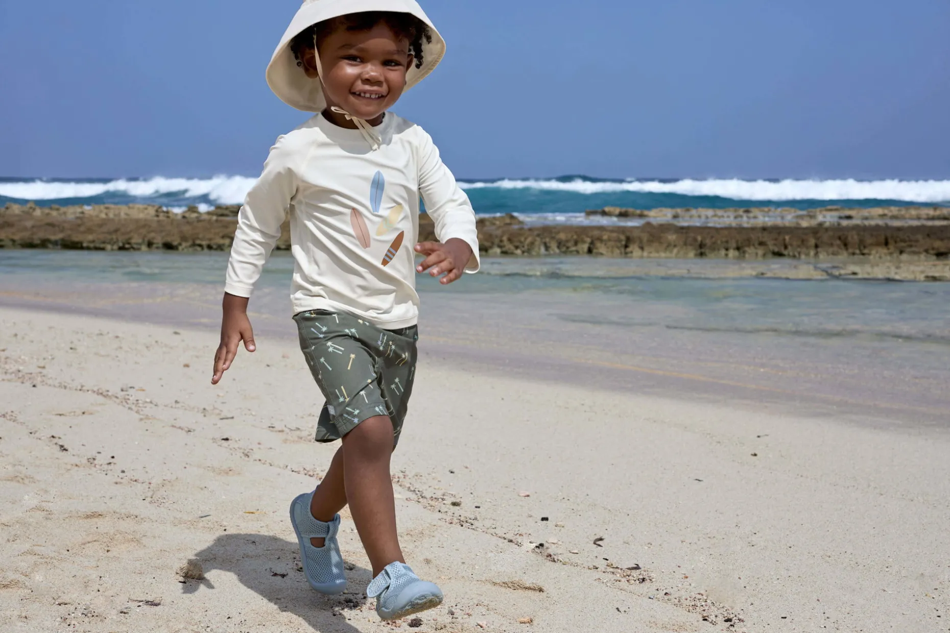 Fischerhut Baby (UV Schutz & Nackenschutz), Sea Salt Weiß