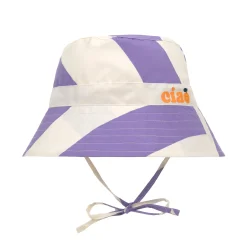 Fischerhut Kinder (UV Schutz) - Streifen, Purple Weiß
