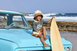 Fischerhut Kinder (UV Schutz) - Surfbrett, Weiß