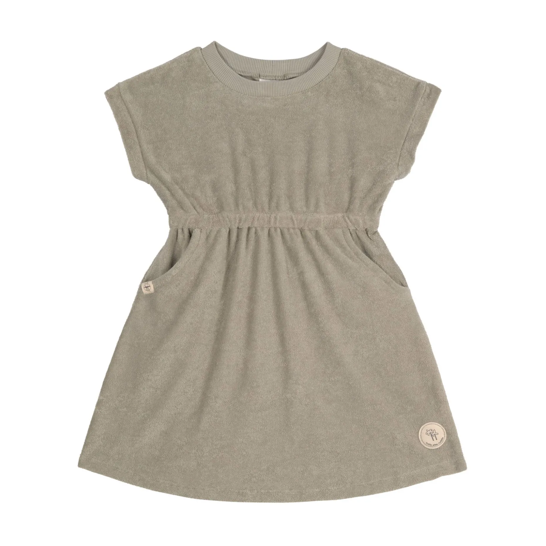 Frottee Kleid Kinder, Oliv