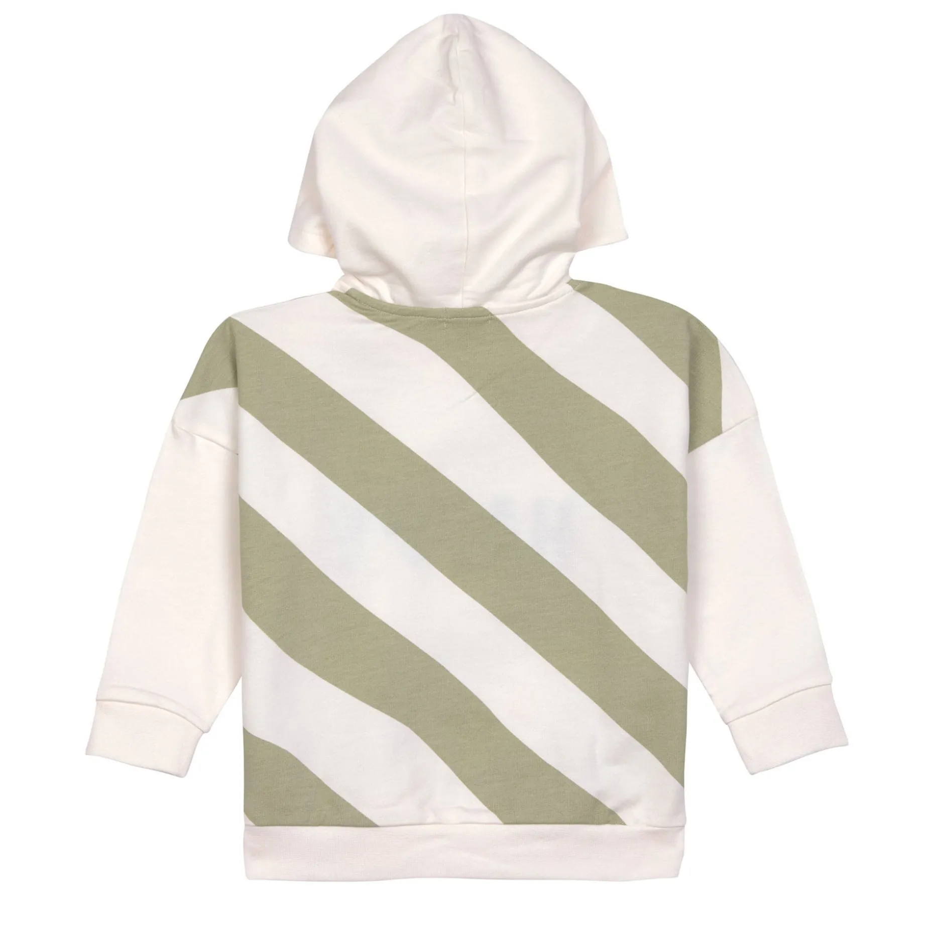 Hoodie Kinder Gestreift - Bio Baumwolle, Little Gang, Weiß Khaki