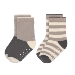 Kinder Antirutsch-Socken (2er-Set), Anthrazit Taupe