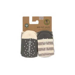 Kinder Antirutsch-Socken (2er-Set), Anthrazit Taupe