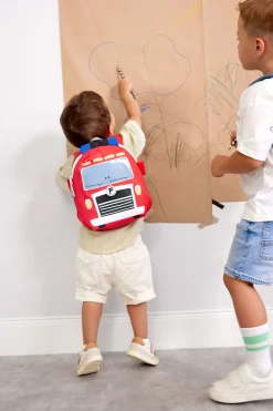 Kindergartenrucksack Tiny - Feuerwehrauto, Rot