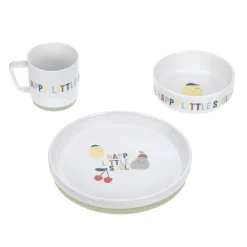 Kindergeschirr Set Porzellan - Happy Fruits, Zitrone Kirsche