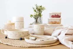 Kindergeschirr Set (Teller - Schüssel - Becher - Löffel), Blätter