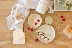 Kindergeschirr Set (Teller - Schüssel - Becher - Löffel), Blätter
