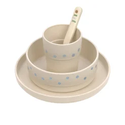 Kindergeschirr Set (Teller - Schüssel - Becher - Löffel) - Happy Rascals, Smile
