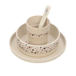 Kindergeschirr Set (Teller - Schüssel - Becher - Löffel) - Tiny Farmer Schaf & Gans, Beige
