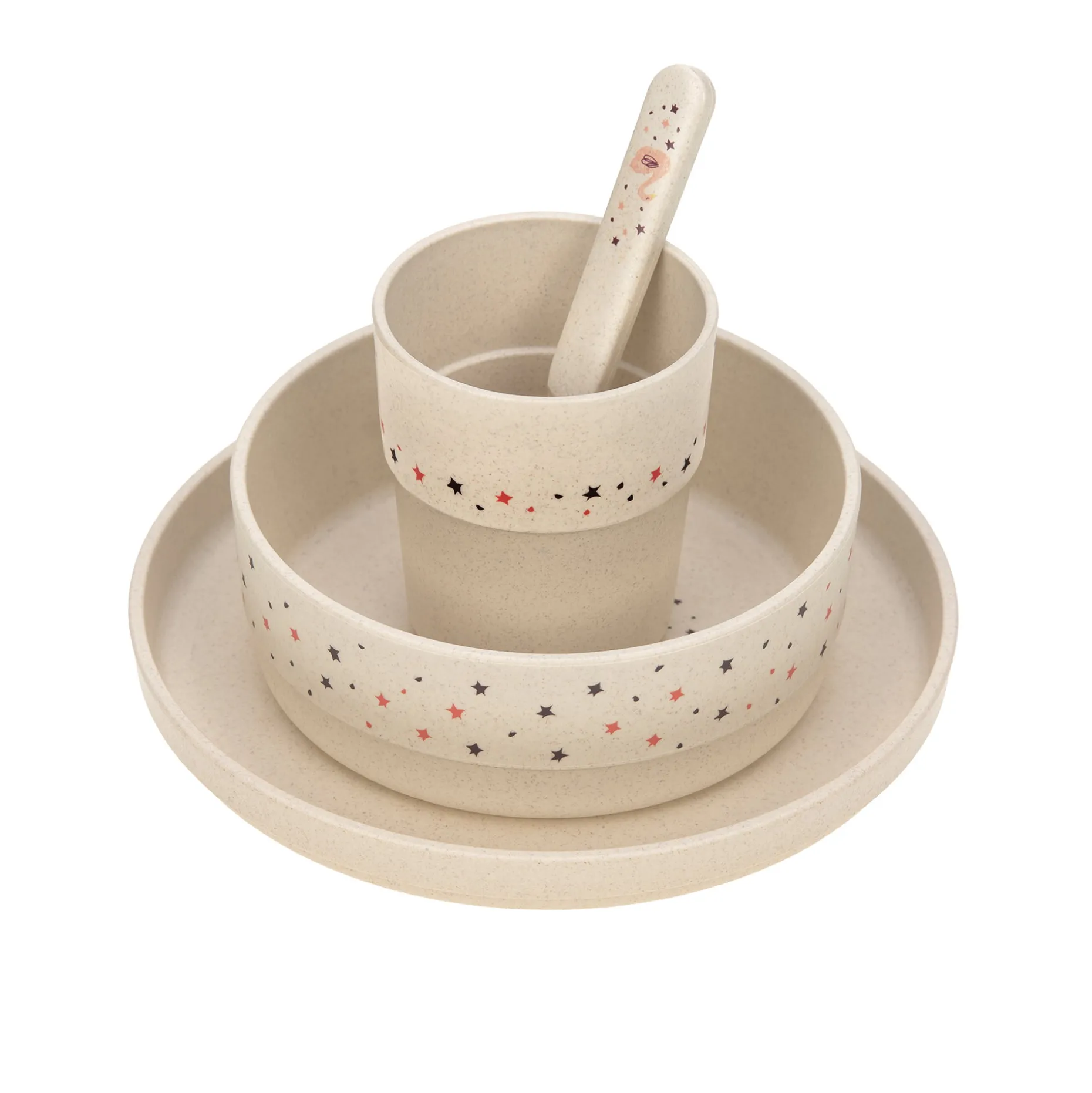 Kindergeschirr Set (Teller - Schüssel - Becher - Löffel) - Little Water, Schwan