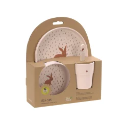 Kindergeschirr Set (Teller - Schüssel - Becher - Löffel), Little Forest Hase