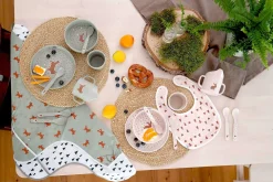 Kindergeschirr Set (Teller - Schüssel - Becher - Löffel), Little Forest Hase