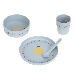 Kindergeschirr Set (Teller - Schüssel - Becher - Löffel) - Happy Fruits, Zitrone