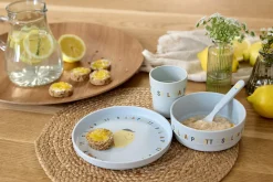 Kindergeschirr Set (Teller - Schüssel - Becher - Löffel) - Happy Fruits, Zitrone