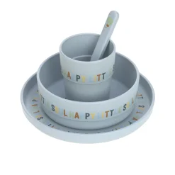Kindergeschirr Set (Teller - Schüssel - Becher - Löffel) - Happy Fruits, Zitrone
