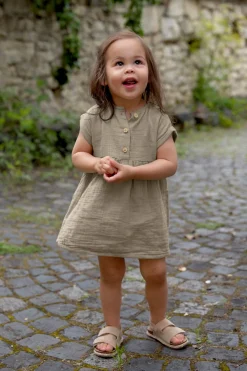 Kinderkleid - Bio Baumwolle, Taupe, Grau