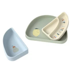 Kinder Menüteller Silikon (3-teilig) - Happy Fruits, Zitrone