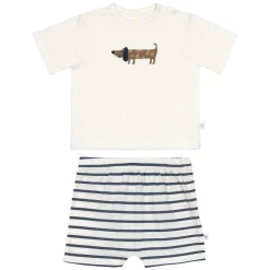 Kinder Pyjama Kurz - Bio Baumwolle, Hund Blau