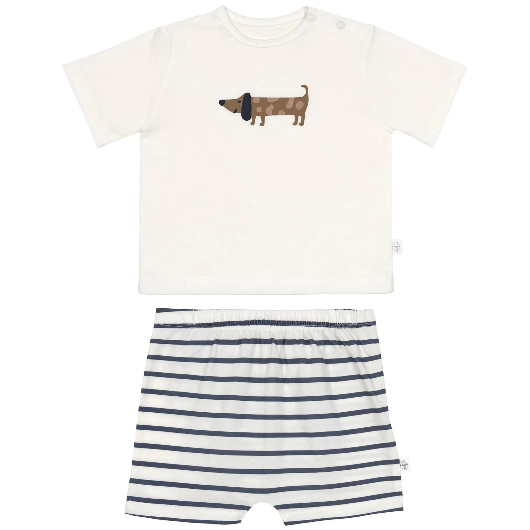 Kinder Pyjama Kurz - Bio Baumwolle, Hund Blau