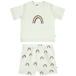 Kinder Pyjama Kurz - Bio Baumwolle, Regenbogen Mint