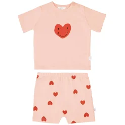 Kinder Pyjama Kurz - Bio Baumwolle, Herzen Rosa